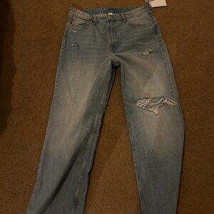 High waisted wide leg jeans